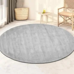 Dutch Lifestyle - Viscose - Vloerkleed - 195cm rond - Grijs