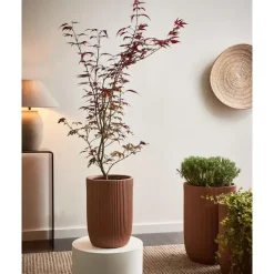 EANTIO - Bloempot - 25 x 25 x 38 cm - Bruin - Kleivezels