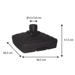 EDA Parasolvoet - vierkant - wit - 57 x 57 cm - 40 liter