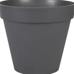 EDA Toscane Bloempot - kunststof - antraciet - D30 x H26 cm