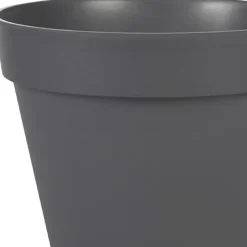 EDA Toscane Bloempot - kunststof - antraciet - D30 x H26 cm