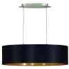 EDI lightMaserlo-Hanglamp-2Lichts-78cm- Zwart,Goud