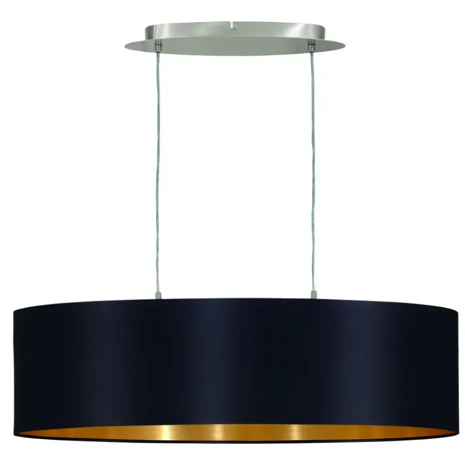 EDI lightMaserlo-Hanglamp-2Lichts-78cm- Zwart,Goud