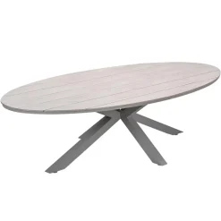 Edison tafel ovaal - 280x140 cm -taupe -light teak Vironwood