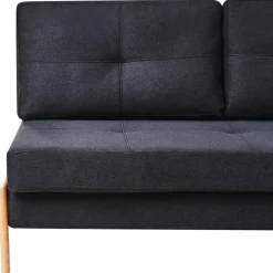 EDLAND - Slaapbank - Zwart - Polyester