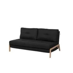 EDLAND - Slaapbank - Zwart - Polyester