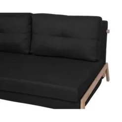 EDLAND - Slaapbank - Zwart - Polyester