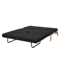 EDLAND - Slaapbank - Zwart - Polyester