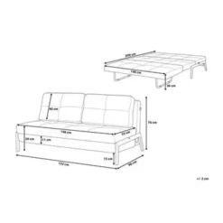 EDLAND - Slaapbank - Zwart - Polyester