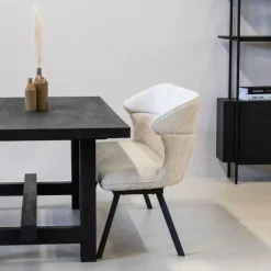 Eetkamerbank Rechthoek - Beige Stof - 160x60x88cm - Avery