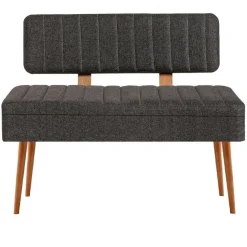 Eetkamerbank Vina - 110x40x82cm - den/antraciet