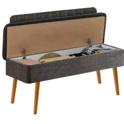 Eetkamerbank Vina - 110x40x82cm - den/antraciet