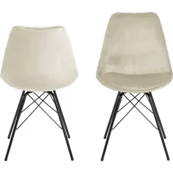 Eetkamerstoel Bonn (2 stuks) - velvet - zand