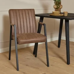 Eetkamerstoel Bruin - Incl. Armleuning - Tivoli