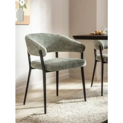 Eetkamerstoel Liv - stof - groen