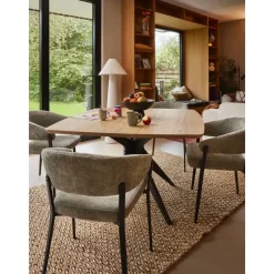 Eetkamerstoel Liv - stof - groen