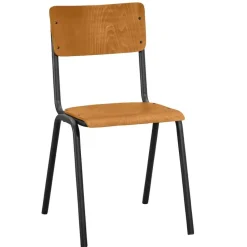 Eetkamerstoel Oscar - hout - bruin/zwart