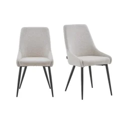 Eetkamerstoel Oscar Beige Stof Set van 2