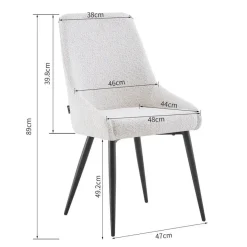 Eetkamerstoel Oscar Beige Stof Set van 2