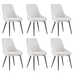 Eetkamerstoel Oscar Beige Boucle Set van 6