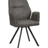 Eetkamerstoel Raffy met armleuning - stof - antraciet
