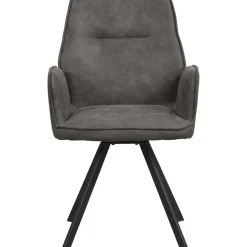 Eetkamerstoel Raffy met armleuning - stof - antraciet