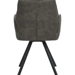 Eetkamerstoel Raffy met armleuning - stof - antraciet