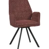 Eetkamerstoel Raffy met armleuning - stof - wijnrood