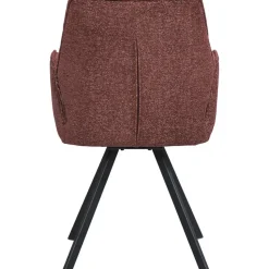 Eetkamerstoel Raffy met armleuning - stof - wijnrood