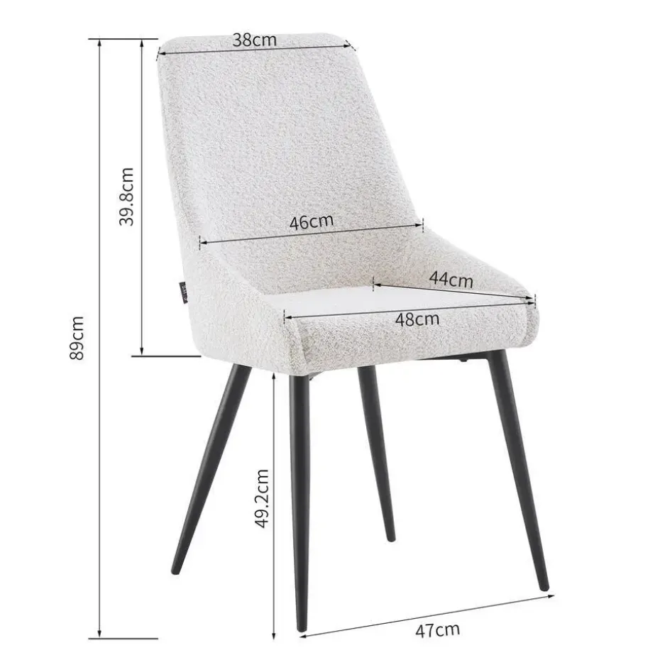 Eetkamerstoelen set van 2 - Oscar - Bruin - Stof