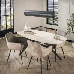 Eetkamertafel Keramiek - 180x90x76cm - Deens Ovaal - Ceramic