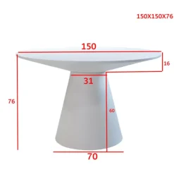 Eetkamertafel Rond Beige - 150cm - Kolompoot