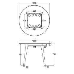Eetkamertafel Roxy - zwart - 76xØ105 cm