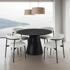 EetkamertafelRond ø120cm - Zwart Eikenhout