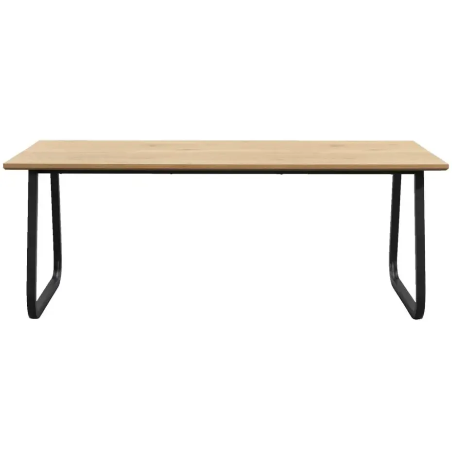 Eettafel Brigitte rechthoekig - naturel/zwart - 220x100 cm