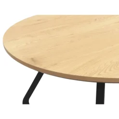 Eettafel Brigitte rond - naturel/zwart - 75Ø120 cm