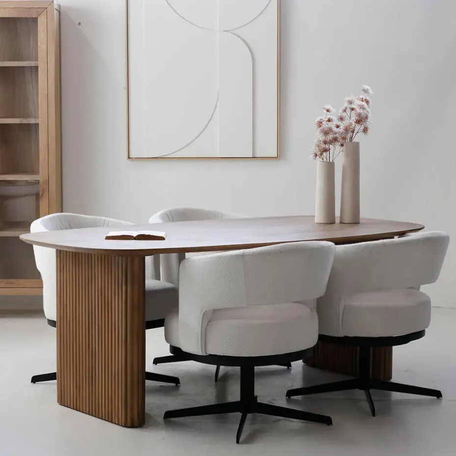 Eettafel Deens Ovaal - Naturel Mangohout - 200x100x76cm - Juro