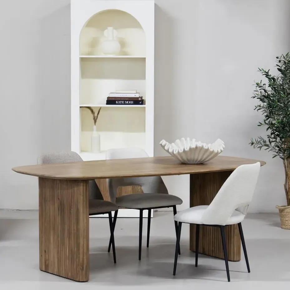 Eettafel Deens Ovaal - Naturel Mangohout - 200x100x76cm - Juro