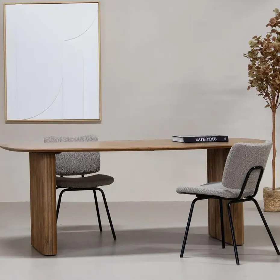 Eettafel Deens Ovaal - Naturel Mangohout - 200x100x76cm - Juro