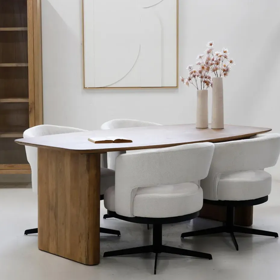 Eettafel Deens Ovaal - Naturel Mangohout - 240x100x75cm - Dai