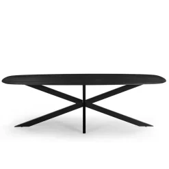 Eettafel Deens Ovaal - Zwart - Mangohout - 240 cm - Tafel Jordan