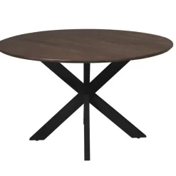 Eettafel Deens Ovaal Bruin/Zwart - 130x130x76cm - Madison