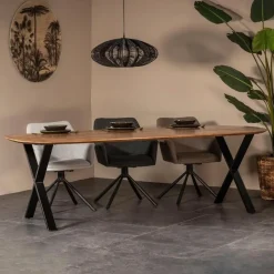 Eettafel Deens Ovaal 200cm - Bruin - Mangohout - Tafel Gordon
