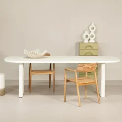 Eettafel Deens Ovaal 200cm - Beige Beton - Gin