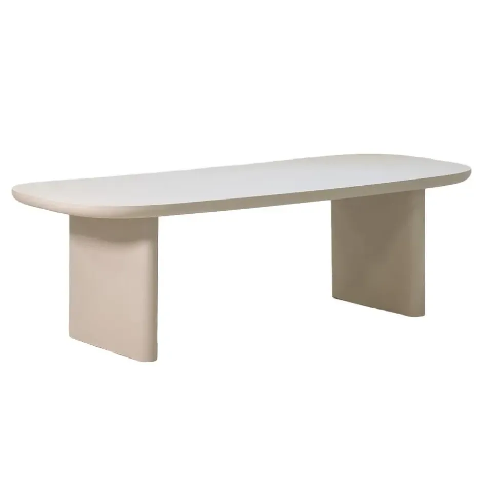 Eettafel Deens Ovaal 240cm - Beige Betonlook - Maya