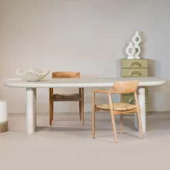 Eettafel Deens Ovaal 240cm - Beige Betonlook - Maya