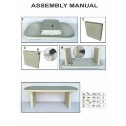 Eettafel Deens Ovaal 240cm - Beige Betonlook - Maya