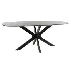 Eettafel Deens Ovaal 180cm - Zwart Marmerlook - 4-6 Personen