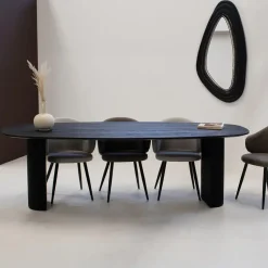 Eettafel Deens Ovaal 220cm - Zwart Mangohout - Feline