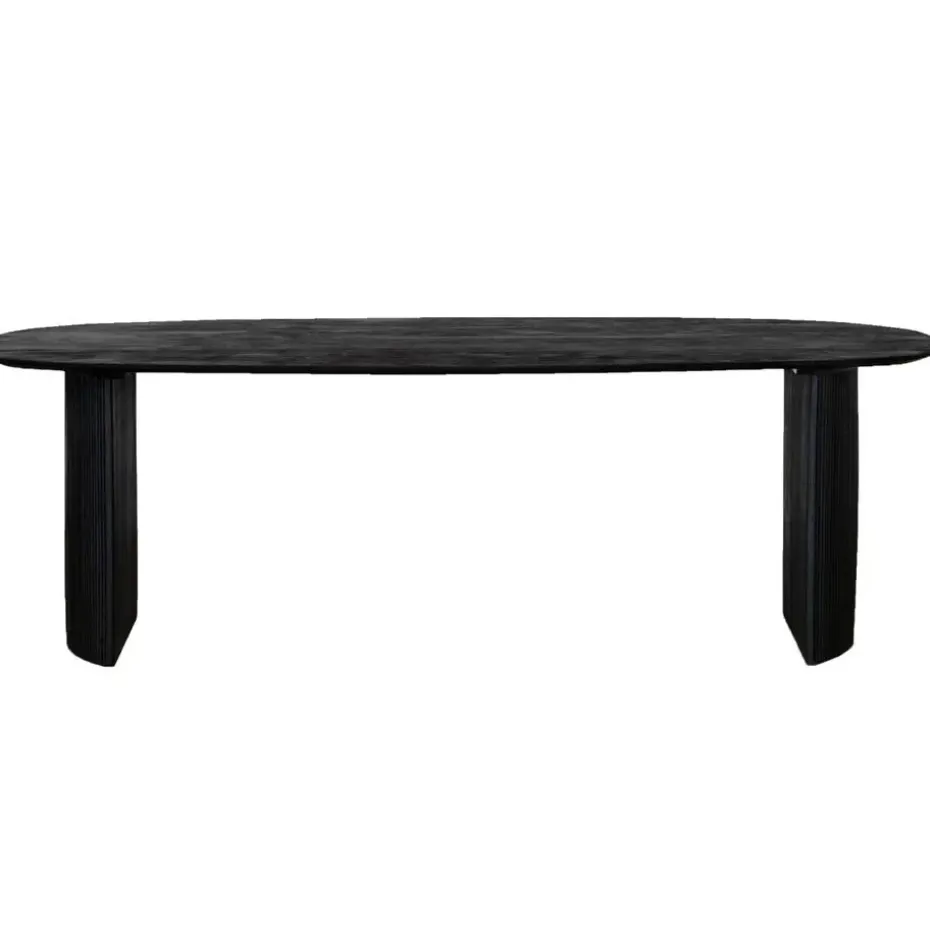 Eettafel Deens Ovaal 220cm - Zwart Mangohout - Feline